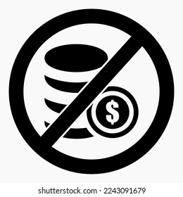 No dollar icon. Dollar ban. Do not use dollar. It is forbidden to pay a dollar. Icon vector.