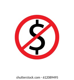 no dollar icon on the white background