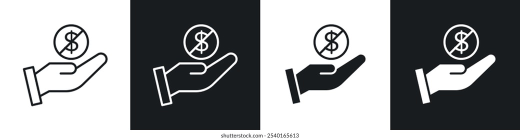 No dollar sign in black and white colors.