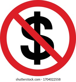 No Dollar Sign Icon. USD Currency Symbol.