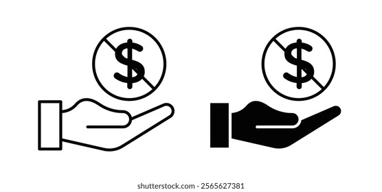 No dollar sign vector in black and red colors