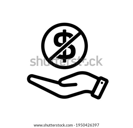 No dollar sign vector icon illustration ( USD ) | no exchange, free price.