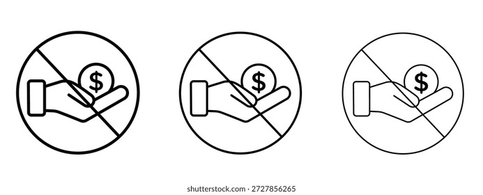 Sin signo de dólar Vector Logo Plantilla de diseño. Gráficos de trazo editables.