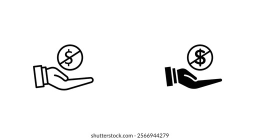 No dollar signs. vector signs set