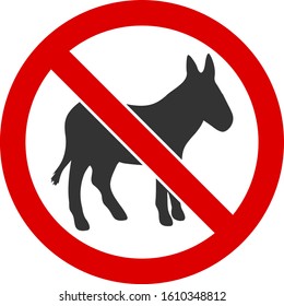 No donkey vector icon. Flat No donkey symbol is isolated on a white background.