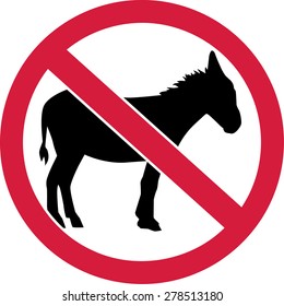 No donkeys sign