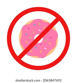 No Donut Sign On White Background Stock Vector (Royalty Free ...