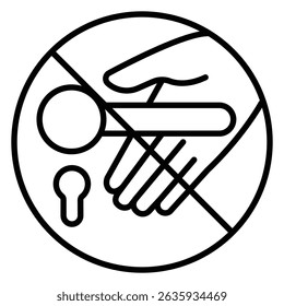 No Door Knobs Vector Icon for Prevention