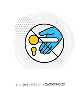 No Door Knobs Vector Icon Showing Prohibition
