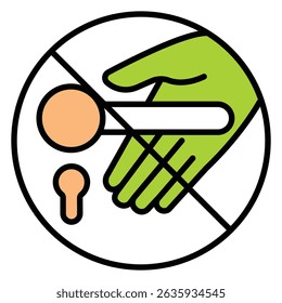 Ícone de vetor sem botões de porta para higiene