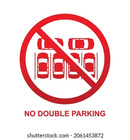 No double parking sign isolated on white background vector illustration.