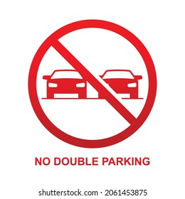 No double parking sign isolated on white background vector illustration.