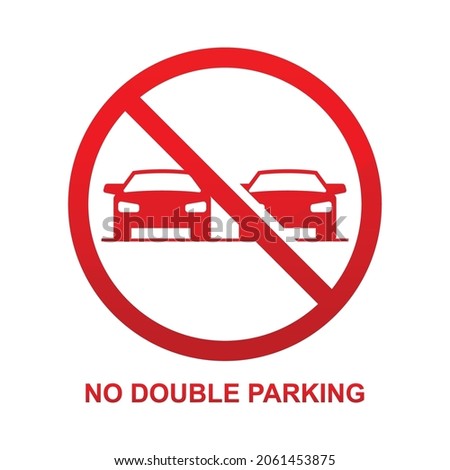 No double parking sign isolated on white background vector illustration.