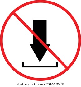 no download icon on white background. stop download sign. flat style.