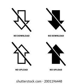 No download. No Upload. download and upload is prohibited, not available, off. Illustration vector