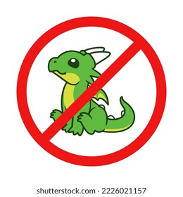 No Dragon Sign on White Background