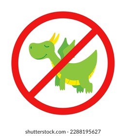 No Dragon Sign on White Background