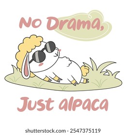 No Drama, Just Alpaca Vector Design