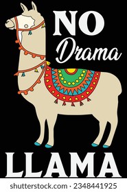 No Drama Llama Art eps cut file for cutting machine