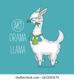 no drama llama white vector