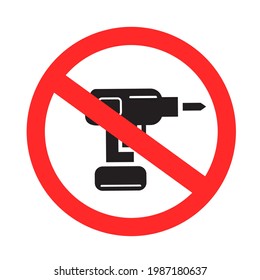 No Drilling Repair Sign Symbol Isolated Stock Vector (Royalty Free ...