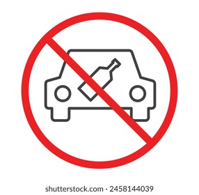 No drink alcohol driving car warning sign