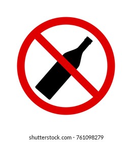 No drink alcohol icon. Ban sign.