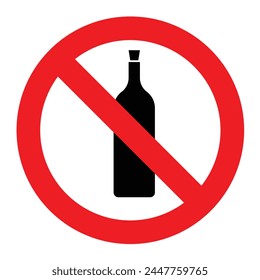 no drink alcohol prohibition sign do not drink alcohol bottle illustration