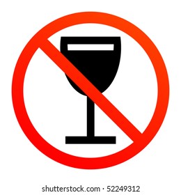 No drink or alcohol sign, vector illustration