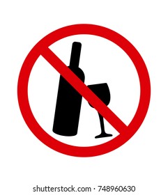 No drink alcohol sign. Vector illustration