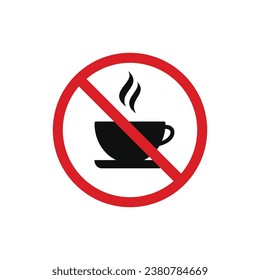 No drink allowed icon symbol vector isolated on white background