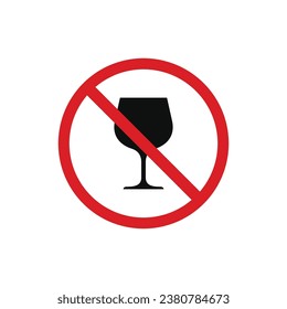 No drink allowed icon symbol vector isolated on white background