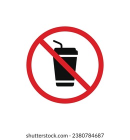 No drink allowed icon symbol vector isolated on white background