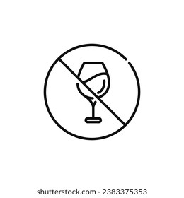 No drink allowed line icon symbol vector isolated on white background