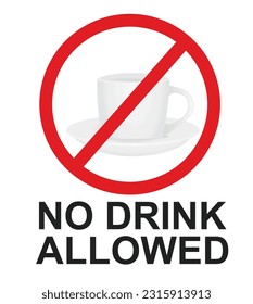 No drink allowed sign. vector