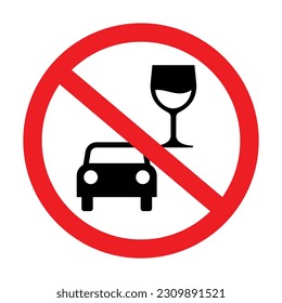 no drink and drive sign or icon, dont drive impaired, vector illustration 