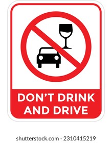 no drink and drive sign or icon, dont drive impaired, vector illustration 