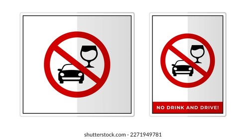 No drink and drive Sign Label Symbol Icon Vector Illustration