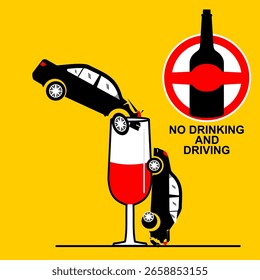 No Drink und Fahren, Poster Vektor
