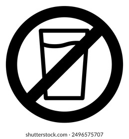 no drink glyph icon vector illustration isolated on white background