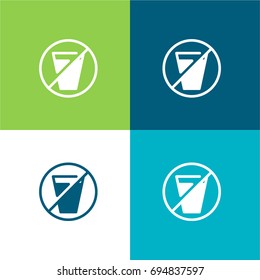 No drink green and blue material color minimal icon or logo design