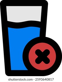 no drink icon design fill color style