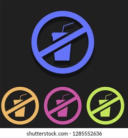 no drink icon in multi color. Simple glyph vector of Ban set for UI and UX, website or mobile application on white background