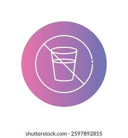 No Drink Icon for Ramadan Fasting and Religious Observance