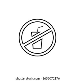 no drink icon. Simple outline vector of Prohibit set for UI and UX, website or mobile application