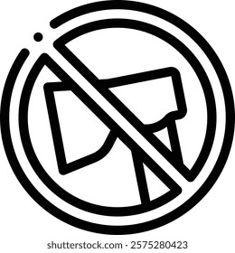no drink icon. Thin Linear Style Design Isolated On White Background