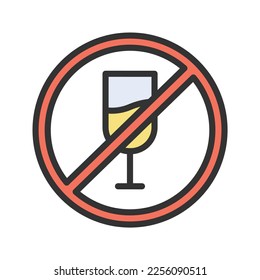 No Drink Icon vector image. Suitable for mobile apps, web apps and print media.