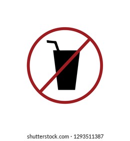 NO DRINK icon vector. NO DRINK symbol. DRINK icon vector. NO symbol. Linear style sign for mobile concept and web design. food symbol logo illustration. vector graphics - Vector.