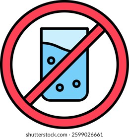 No drink Line vector Icon Design