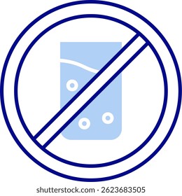 Kein Getränk Linie Vektor Icon Design
